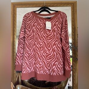 Wonderly Rose Zebra Pattern Sweater